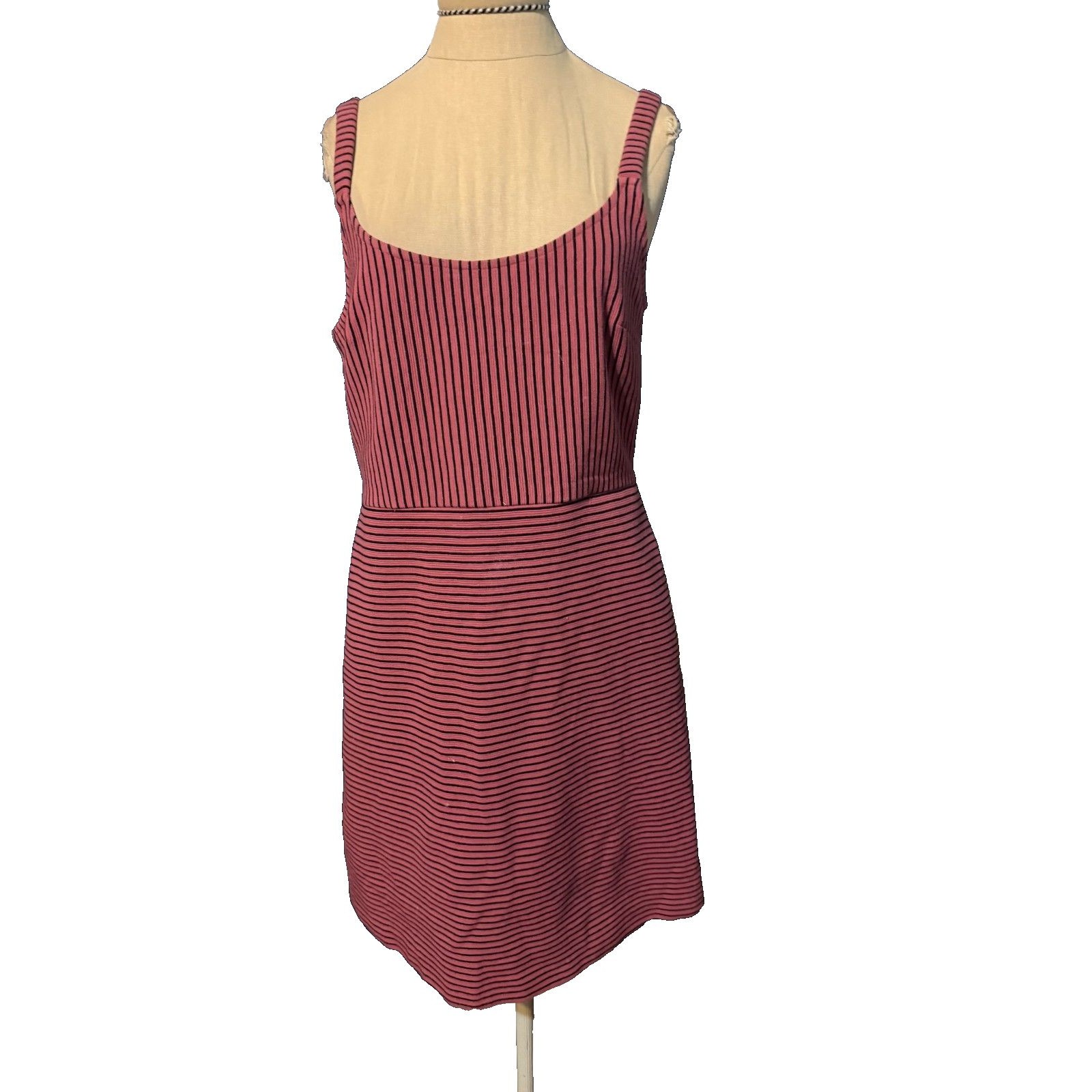 Loft Striped Dress Sleeveless Scoop Casual Mini Dress Pink Black Size 6